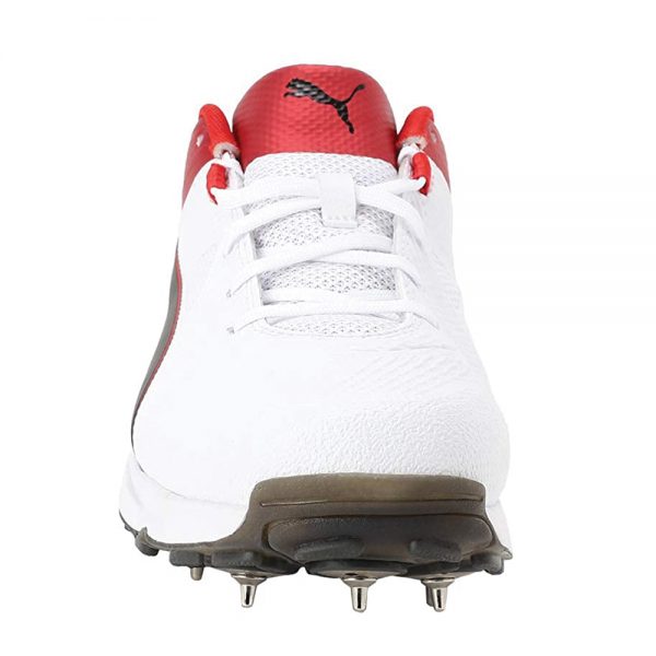 Puma Spike 19.1 White Black-Hi Cricket Shoes for Men (Size 06 UK)