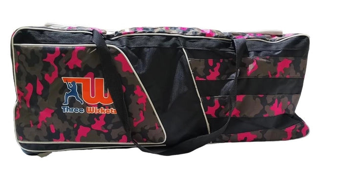 Three Wickets Leopard Polyester Cricket Kit Bag (Green)