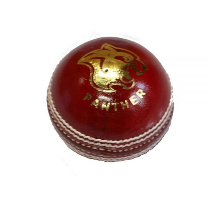 Three Wickets Panther Red Cricket Leather Ball (Pack of 6)