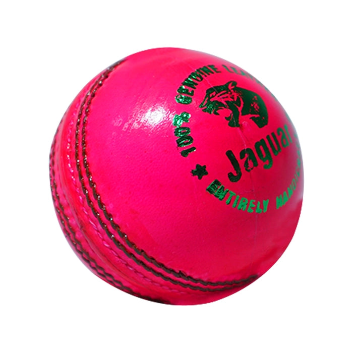 Three Wickets Jaguar Pink Color Leather Cricket Balls (Pack of 6 balls)