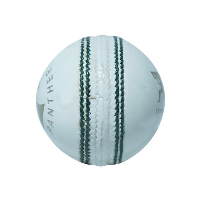 Three Wickets Panther White Cricket Leather Ball (Pack of 6)