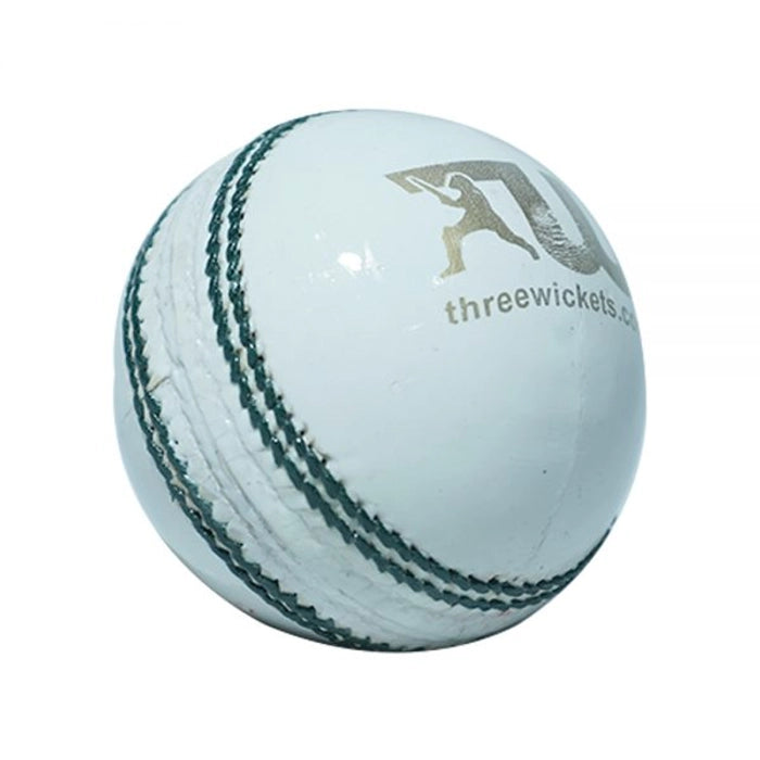 Three Wickets Jaguar White Leather Cricket Ball (Pack of 6)