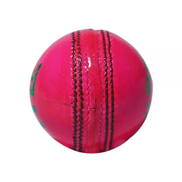Three Wickets Jaguar Pink Color Leather Cricket Balls (Pack of 6 balls)