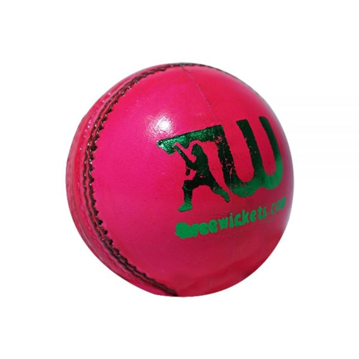 Three Wickets Jaguar Pink Color Leather Cricket Balls (Pack of 6 balls)