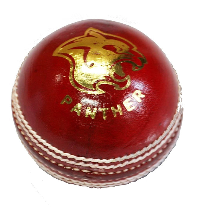Three Wickets Panther Red Cricket Leather Ball (Pack of 6)