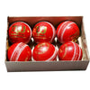 Three Wickets Jaguar Red Cricket Leather Balls (pack of 6 balls)