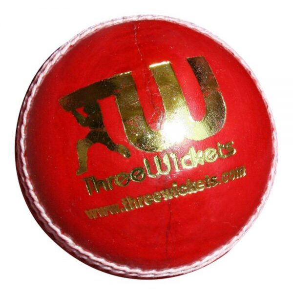 Three Wickets Jaguar Red Cricket Leather Balls (pack of 6 balls)