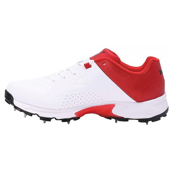 Puma Spike 19.1 White Black-Hi Cricket Shoes for Men (Size 06 UK)