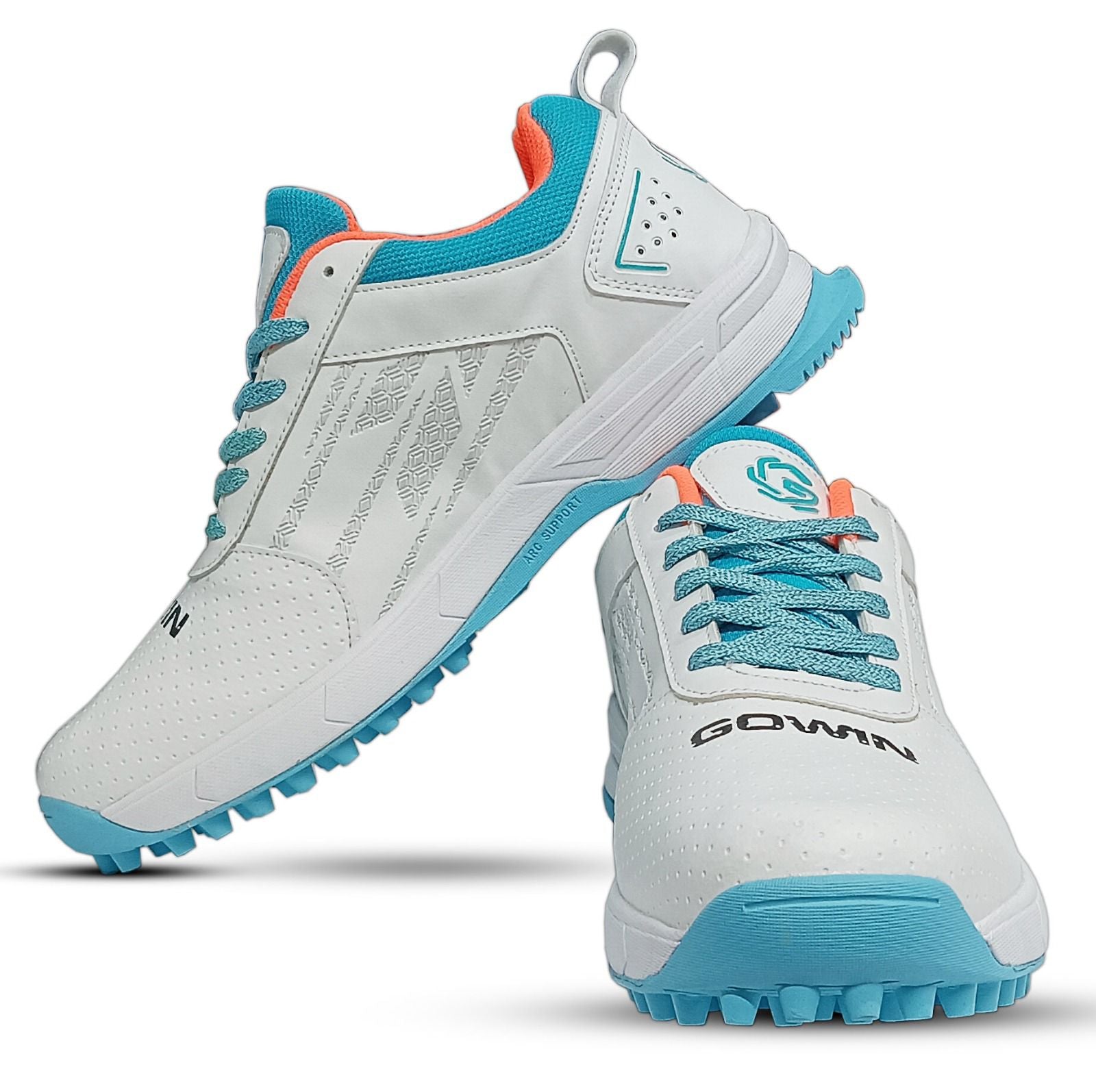 GOWIN TURF CRICKET STUD SHOES- WHITE ISLAND BLUE