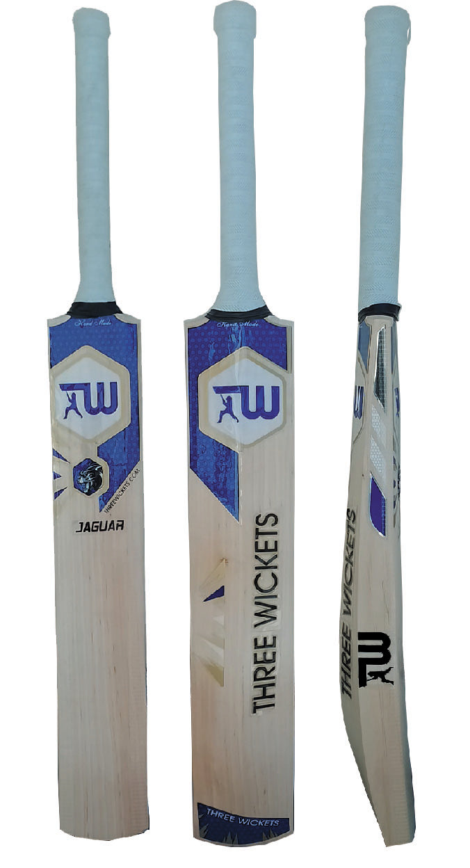 Three Wickets Jaguar English Willow Cricket Bat (Short Handle)