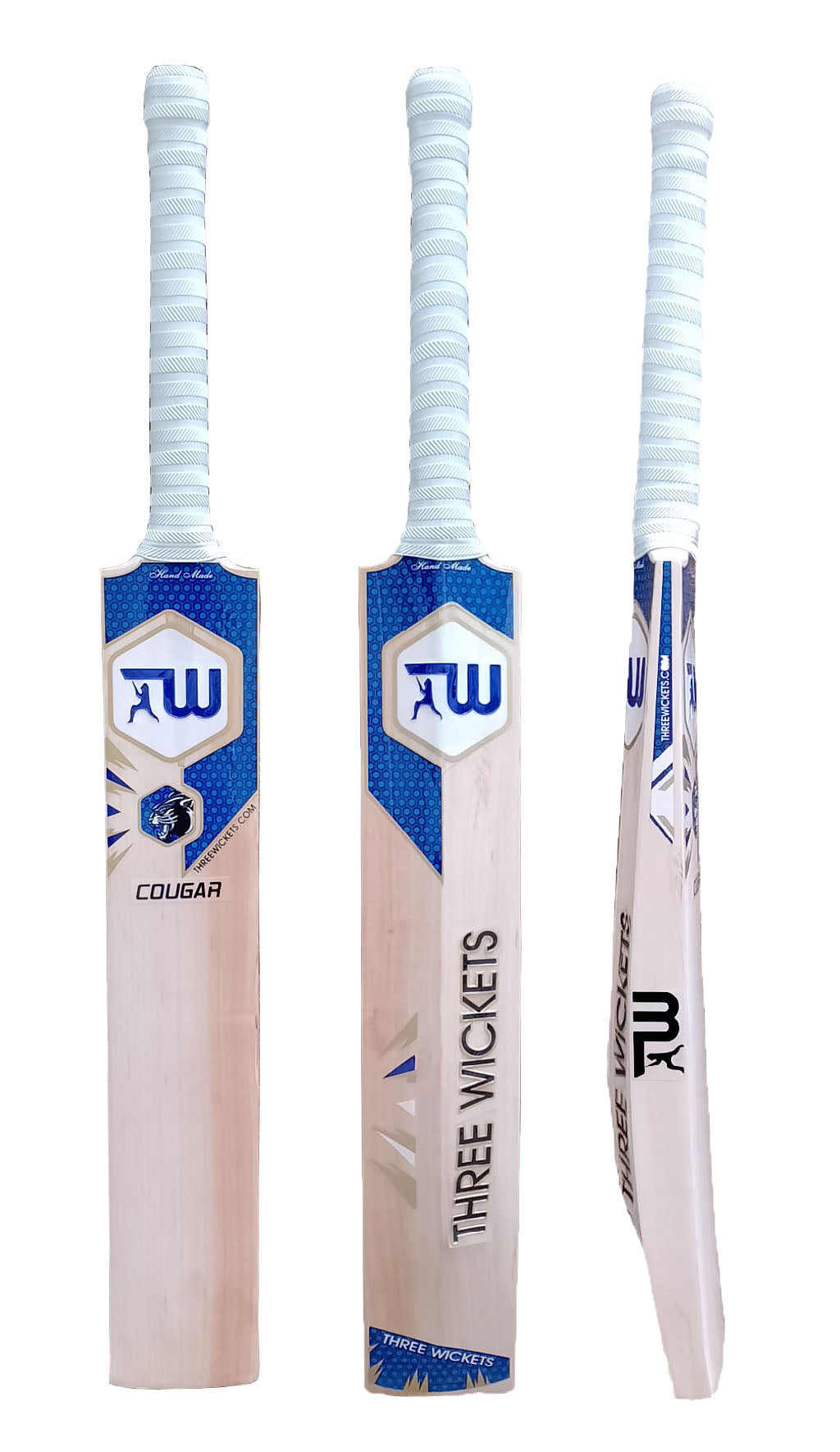 Three Wickets Cougar English Willow Cricket Bat (Short Handle)